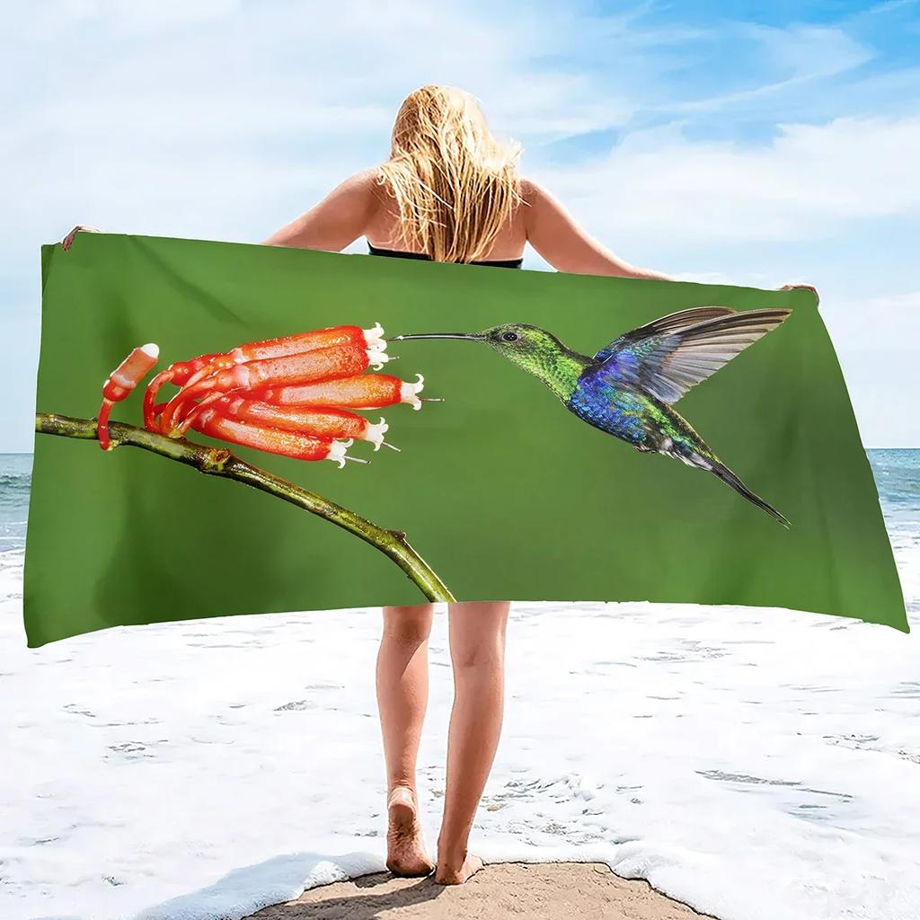 Bird Beach Towels Quick Dry Microfiber Soft and Absorbent Bath Towel Outdoor Travel Oversized Large Beach Towel for Adults Kids