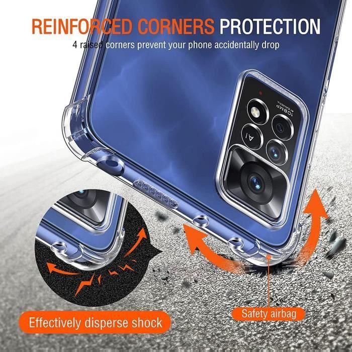 Coque pour Redmi Note 11 Pro - E.F.CONNECTION - Silicone - 4 Coins Renforcés - Ultra Slim Transparent