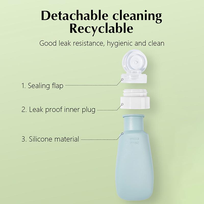 

Travel Refillable Bottle Set Silicone Face Cream Bottle Lotions Shampoo Shower