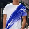 New Summer Men's Fashion T-shirt Diagonal Stripes Olors Printed Men's T-shirt Top