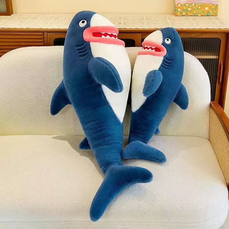 Dudu Big Red Lip Shark Doll Funny Simulation Megalodon Doll Throw Pillow Doll Birthday Gift Plush Toy