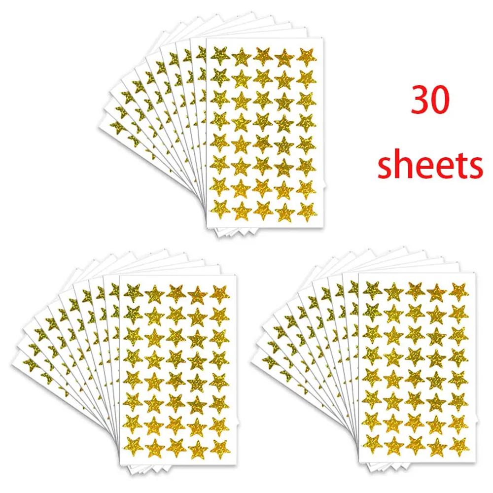 Reward Stickers for Children Colorful  Star Heart  Behavior Chart Scrapbook Sticker Student Teacher Supplies Gift Decoration