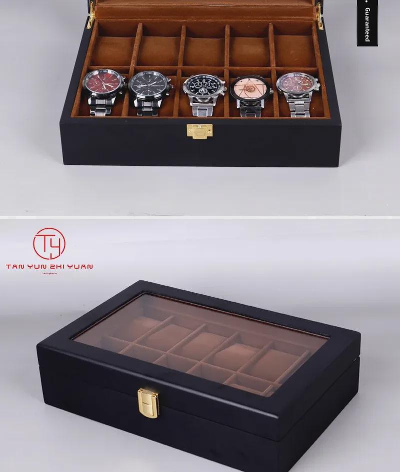 Tanyun Zhiyuan Black Matte 6102 High-End Wooden Watch Storage Box