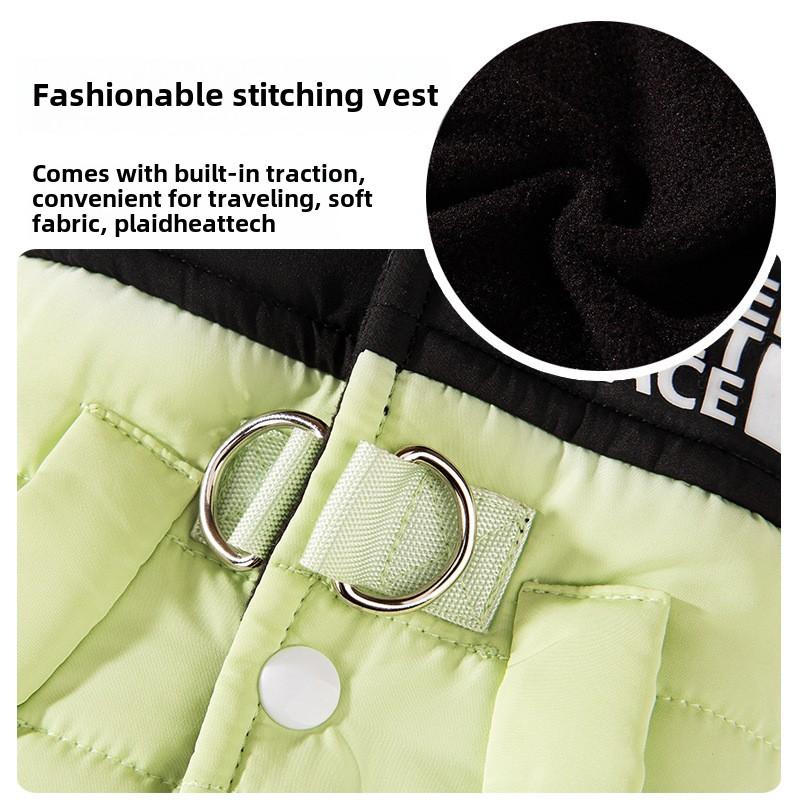 Autumn and Winter Simple Wind Dog Thickened Warm Medium and Small Dog Jacket Vest Cat Cotton Coat Pet Dog Clothes