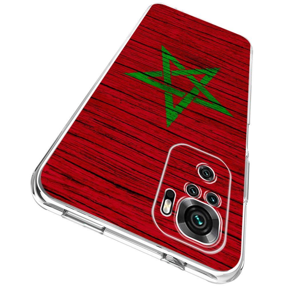 Ny Square Clear, myk telefonveske til Xiaomi Redmi Note 12 11 9S 9 8 10 Pro+ 7 8T 9C 9A 8A K40 spilldeksel Marokko flaggfotball