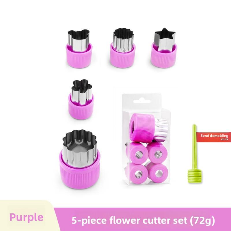 Household Kitchen Mold Set Baby Complementary Food Butterfly Noodle Mold Fruit and Vegetable Cutting Mold Stainless Steel Biscuit Embossing Mold