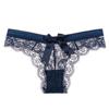 Women Lace Bow Underpants Transparent Breathable Low-Waist Briefs Embroidered Panties Bikini Comfortable Lace Thongs Panties