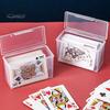 Scatola porta carte in plastica trasparente da 2 pezzi, chiusura a scatto multiuso, bocca larga, facile accesso, organizer trasparente per piccoli oggetti