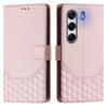 For TECNO Camon 40 Pro 4G Case Imprinted Honeycomb RFID Blocking Leather Phone Cover with Strap