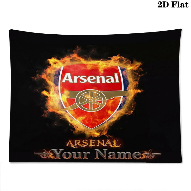 Arsenal F Custom Name Wall Tapestry Aesthetic Wall Hanging Printed Fabric Blanket Decorative Tapestries for Bedroom Living Room Home Decor
