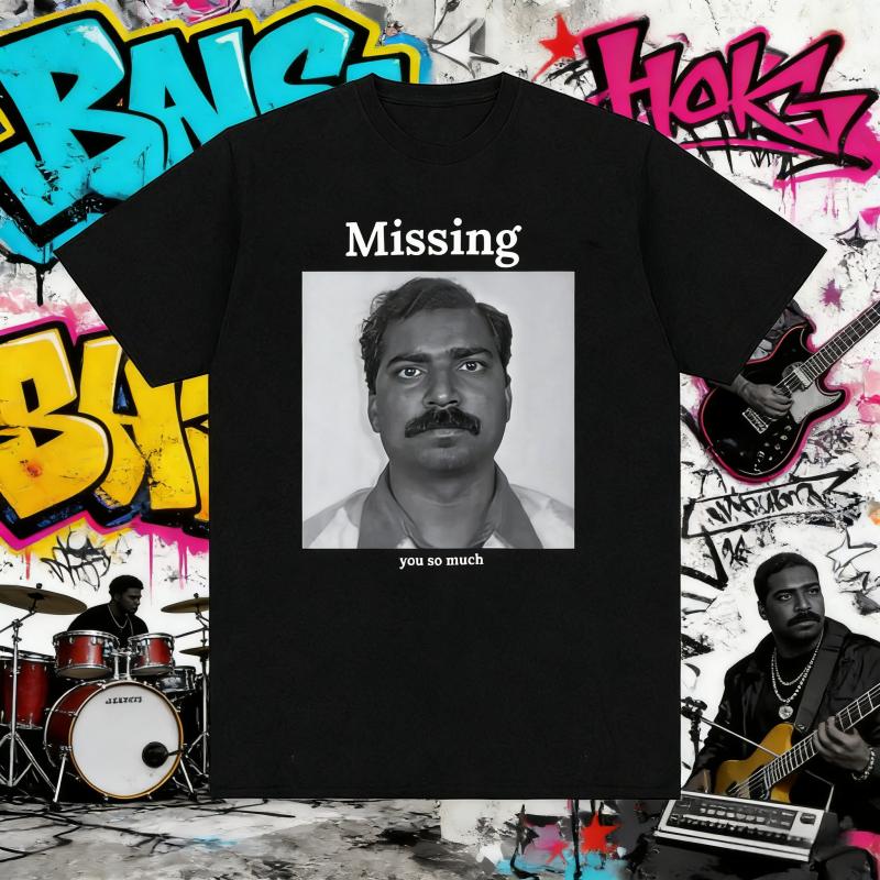 2025 Summer Missing You So Much Funny Meme Graphic Unisex Retro Fashion Short Sleeve Tops Unisex 100 Pure Cotton Printed Tshirt