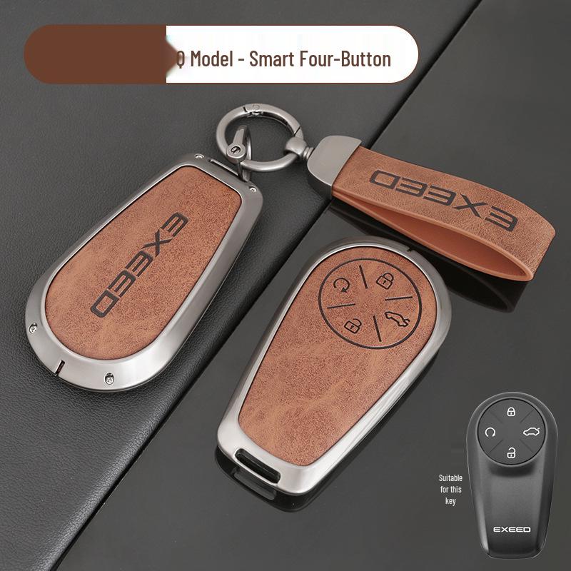 Xingtu Xingji Era ES/ET Car Key Protective Cover, Metal Shell with Leather Buckle for Men & Women.