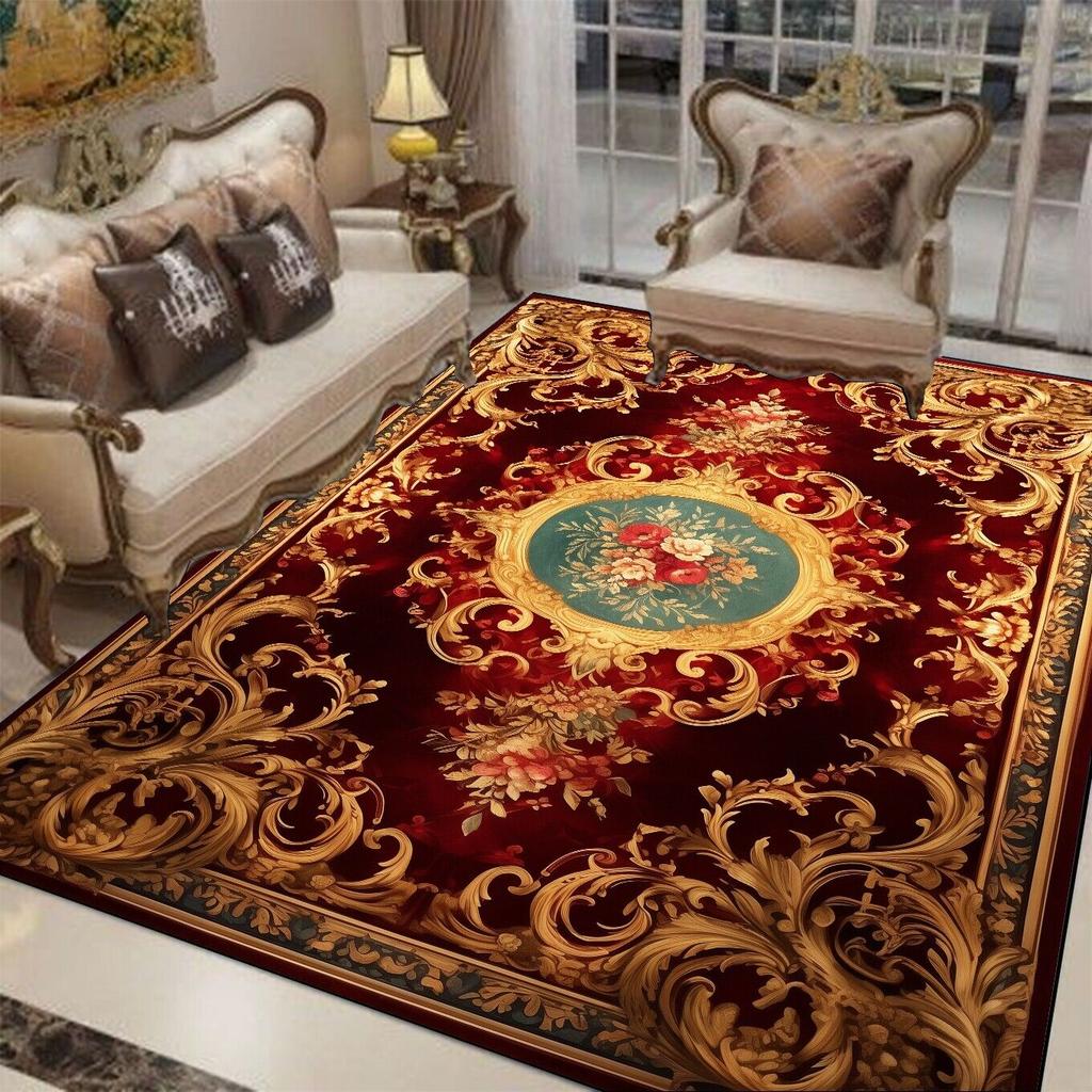 European Luxury Home Decorative Carpets for Living Room Classical Large Area Rug for Bedroom Easy Cleaning Hall Table Mat Carpet