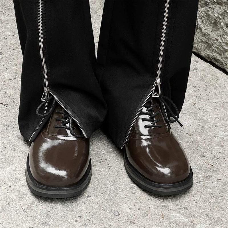 

Модный Роскошный Бренд Мужские Туфли на Толстой Подошве для Бизнеса и Работы из Мягкой Лакированной Кожи Модные Свадебные Оксфорды Кожаные Туфли На Все Случаи Жизни 35-48 35 коричневый