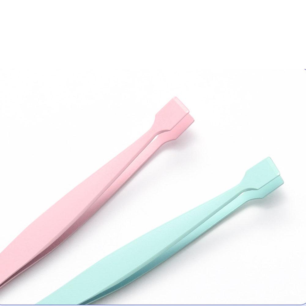 Pinça de Ponta Reta Aço Inoxidável Pinça para Aplicação de Cílios Postiços Leve Para Salão de Beleza Uso para Iniciantes