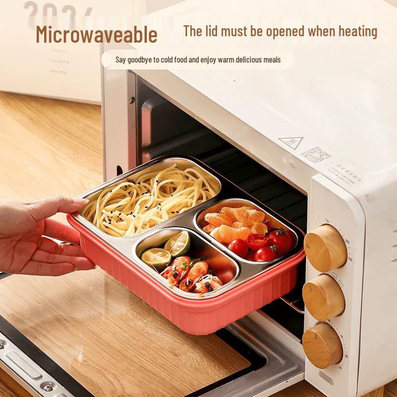 304 Stainless Steel Portable Microwavable Lunch Box