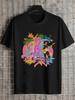 1pc Retro Holographic Rock Star Graphic T-shirt
