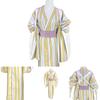 Anime Pirate King Cosplay Costume Zoro Yellow Striped Kimono Role Playing Outfit