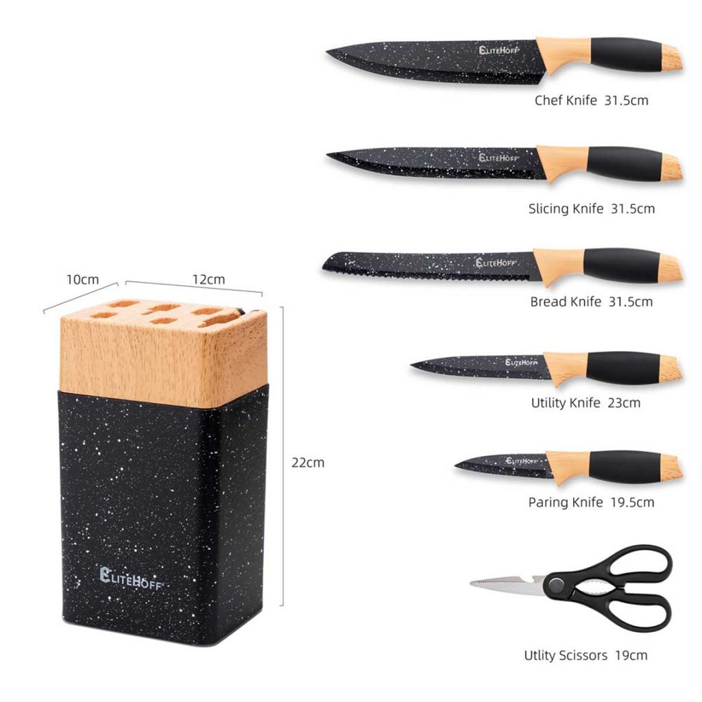 Kitchen Knife Set In A Stand With Sharpener E-6267