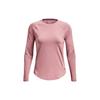 Under Armour Rush Casual Retro Football Sports Round Neck Running Training Raglan Sleeve T-Shirt Women T-Shirt Pink 1368179-697