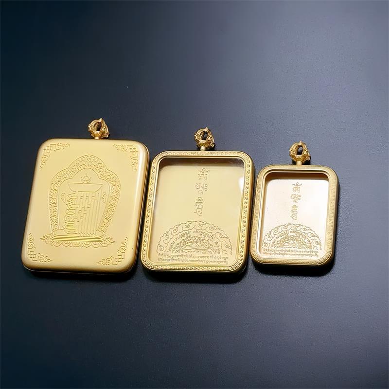 Ten-Faced Self-Liberated Vajra Pendant Necklace - Thangka Jewelry Box, Brass, Gold & Silver DIY Tibetan Accessory