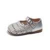 Summer Girl Princess Sandals  New Korean Version Child Soft Loafers Fashionable Girls' Hollow Flat Retro Bean Leather Shoes