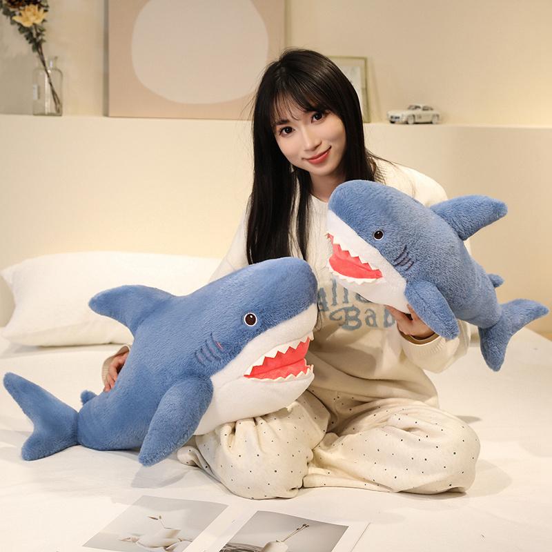Simulation Shark Plush Toy New Style Soft Stuffed Sea Animal Sleep Huggable Pillow Christmas Birthday Gifts Cushion Baby Doll