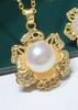 Three-Piece Freshwater Pearl Necklace Set with 3D Flowers: 8-9mm Pearls, High Luster, Slight Imperfections, Multiple Colors