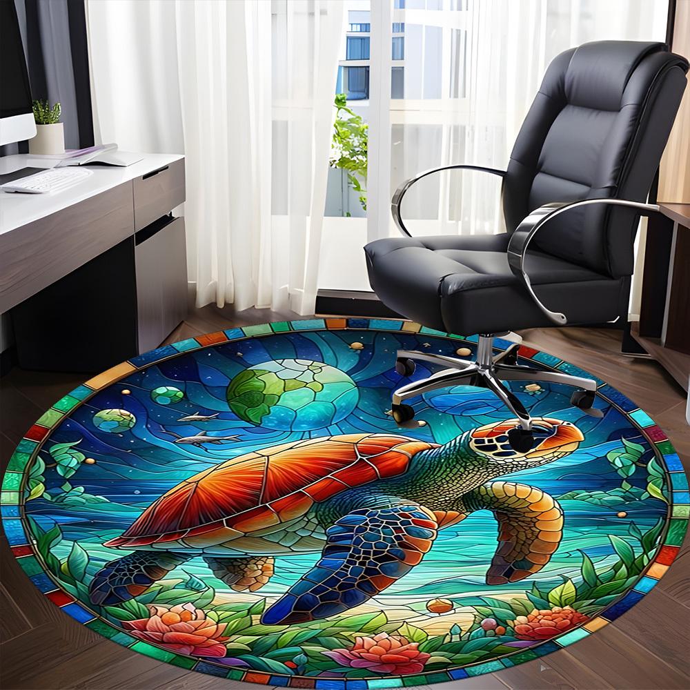 1pc Ocean, Turtle Chair Carpet for Office - Durable, Ideal for Chair Mats, Stylish & Functional Decorative Rug yy260130039