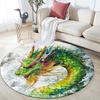 Fantasy Dragon Round Area Rug,Carpet Rug for Living Room Bedroom Sofa Playroom Decor,Non-slip Floor Mat