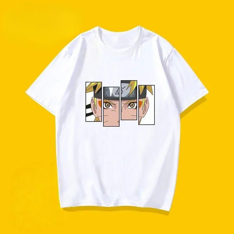 Naruto Uzumaki Sage Mode Split Panel TShirt White Anime Eyes Graphic Tee Minimalist Casual Top Summer Fashion Streetwear 100