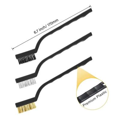 3/15pcs Wire Brush Set Curved Handle Brush Set For Cleaning Welding Slag And Rust Removal Industrial Scrubbing Brush