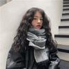 Student Fleece-Like Cashmere Warm Hong Kong Style Minimalist Herringbone Scarf Women's Winter Long In-Stock Wholesale