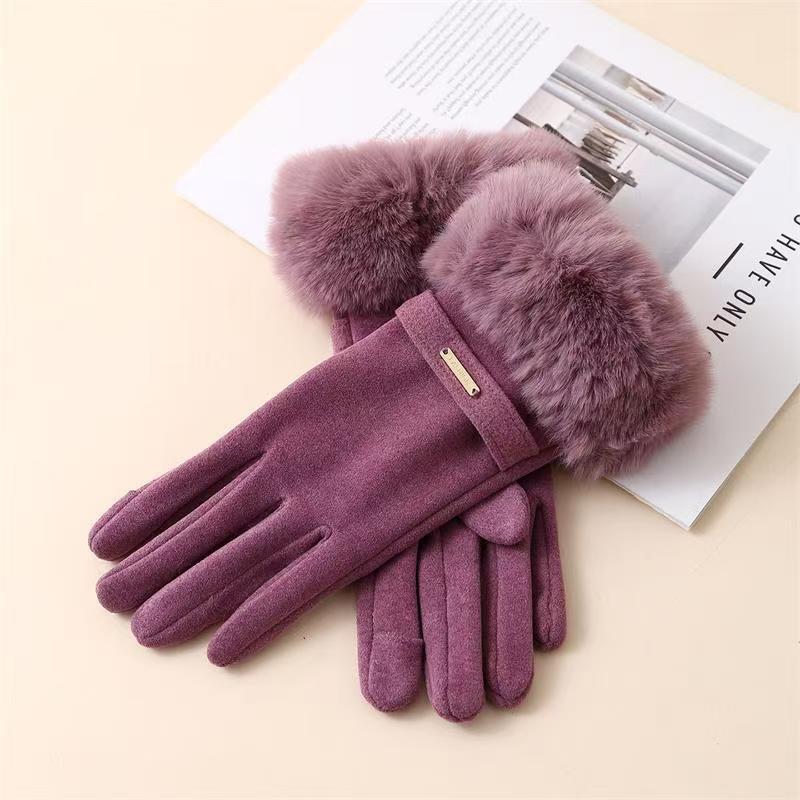 Warm Gloves for Women with Fleece Thickening Cold Protection Touch Screen Warm Gloves for Going Out Cycling Gloves