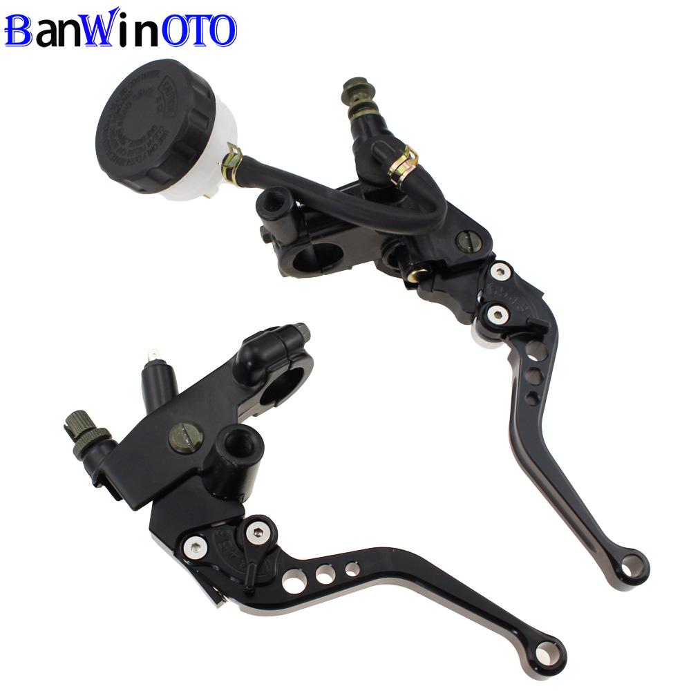 CNC Universal 22mm Motorcycle Front Brake Clutch Master Cylinder Reservoir Set For Honda Suzuki Kawasaki Yamaha