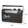 Přenosné Vintage Retro USB AM/FM/SW Vícepásmové Rádio Stereo Bezdrátový Bluetooth Boombox Mp3 Přehrávač Zvuku Záznamník Přehrávač Kazet