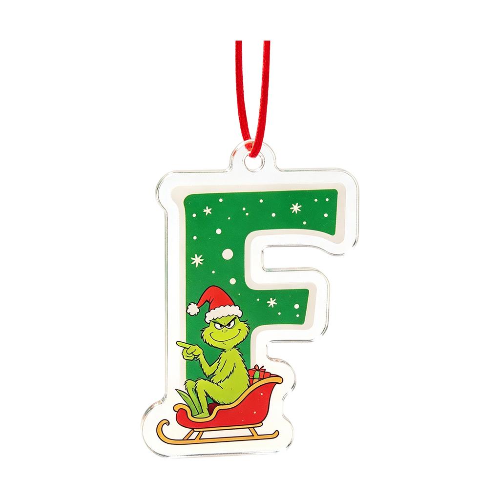 2D Christmas Ornaments, 26 Letters Flat Hanging Decorations for Holiday Decor