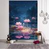 Beautiful Lotus Tapestry Wall Hanging Beach Towel Outdoor Picnic Bed Sheets Yoga Mat Bohemian Aesthetic Home Wall Decoration
