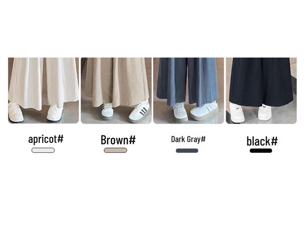 Spring 2025 Plus Size High-Waisted Wide-Leg Acetate Culottes - Slimming, Versatile, and Casual.