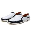 Italian Mens Shoes Comfy Summer Men Loafers Non-Slip Genuine Leather Moccasins Light Breathable Slip On Boat Shoes Lightweight