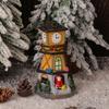 Small Size Holiday Home Decorations Light Up Design Clock Tower Ornament  Festive Gift