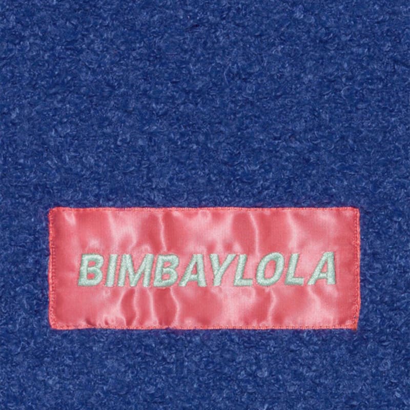 BIMBA Y LOLA [22FW] BIMBA Y LOLA Blue Fringe Satin Logo Muffler B226JII018BLF