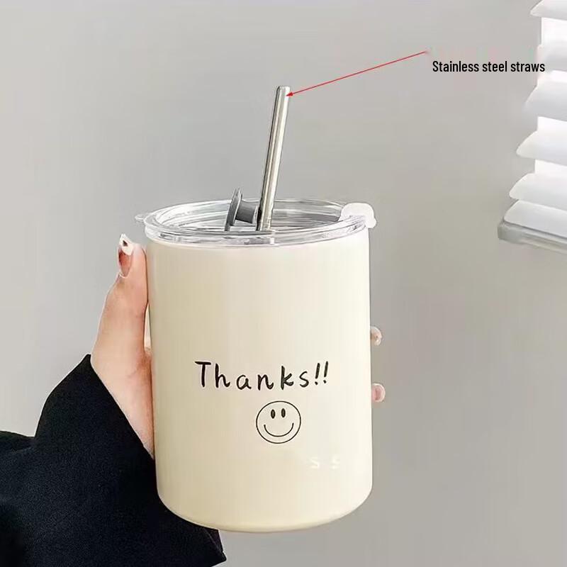 

Portable Glass Coffee Cup with Straw