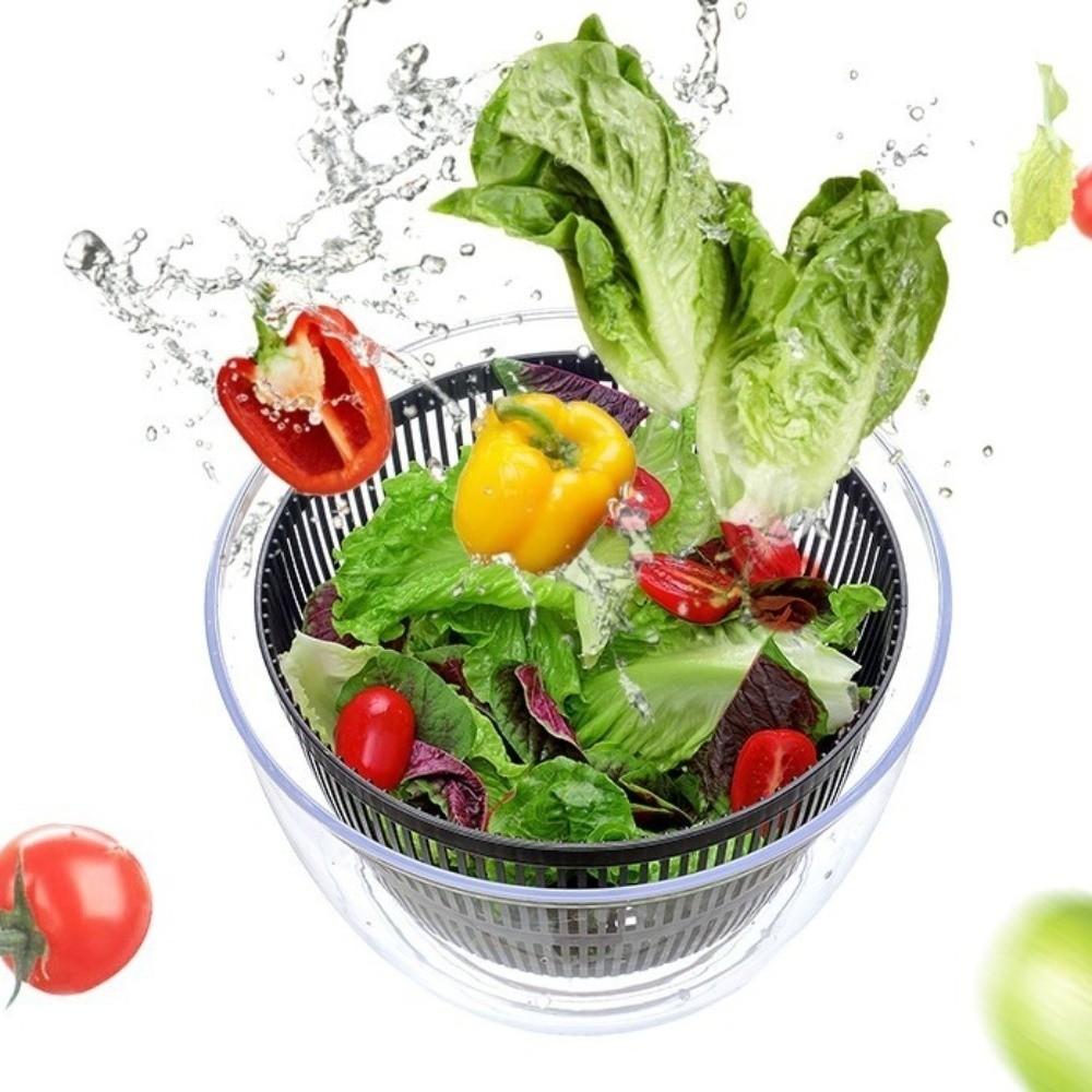 Press-type Vegetable Salad Spinner Quick Spin Salad Dryer Mixer Fruits Drain Basket  Fruit Washing