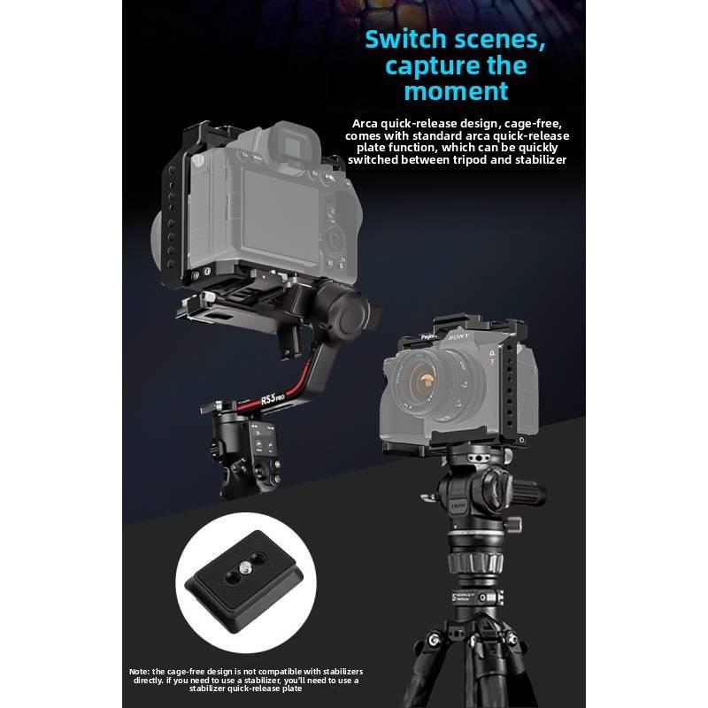 Sony A7m4 Kamerakäfig aus Aluminiumlegierung, kompaktes Rig für professionelle Filmproduktion und Vlogging