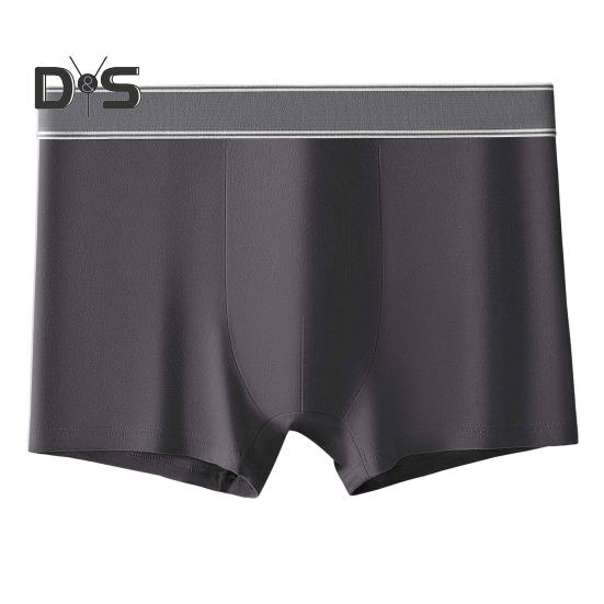 Men Underpants Soft Cotton Boxer Briefs Moisture-Wicking Breathable Solid Color Underwear with Wide Elastic Waistband