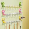 Candy Color Suction Cup Hook Sliding Track S Hook Movable Bathroom Door Hooks Towel Rack Removable Hanger Home Storage Supplies