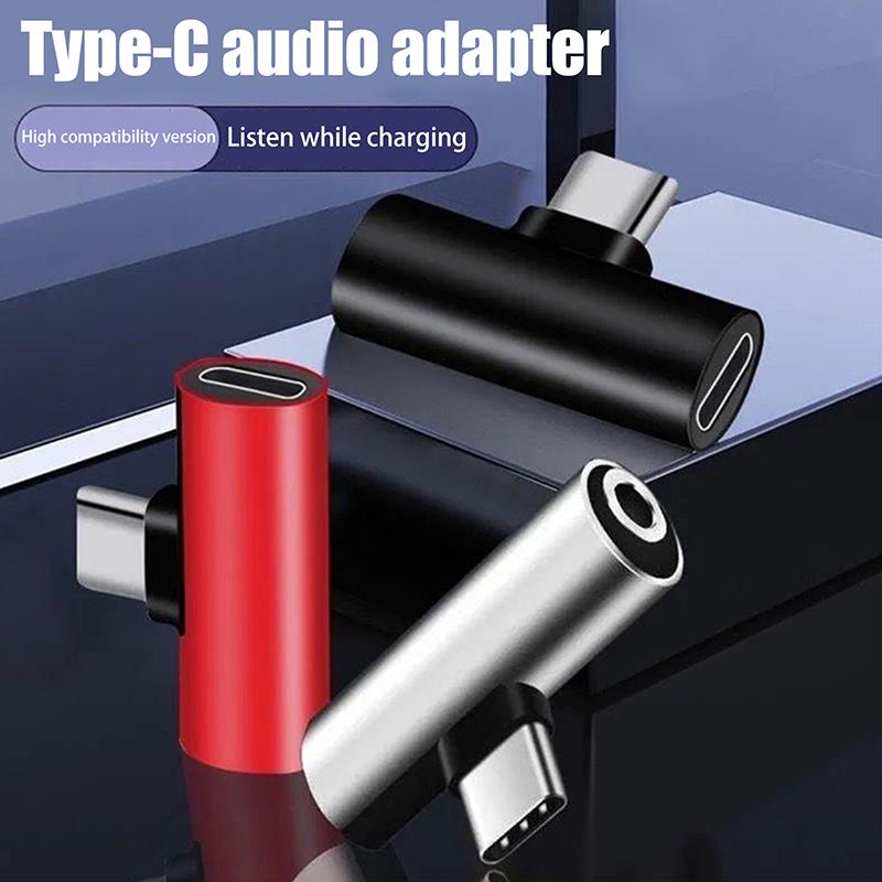 Usb Type-C To 3.5 Mm Headphone Metal Adapters Charging Splitter With Aux Audio Jack To Multiple Phone Models Charging/Music/Call