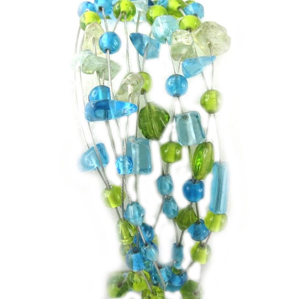 Les Trésors De Lily [B8153] - Blue Green 'Pawnee' Neck Warmer