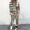 Women Loose Round Neck Long Sleeve Shirt And High Waist Straight Leg Pants Two Piece Daily Leisure Suit